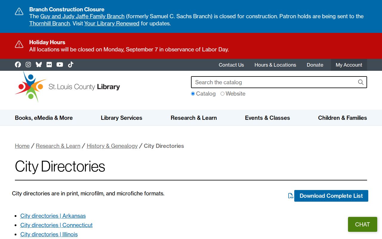 Hazelwood city directory holdings at St. Louis County Library