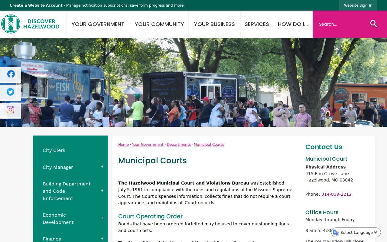 Hazelwood resident lookup municipal court access information