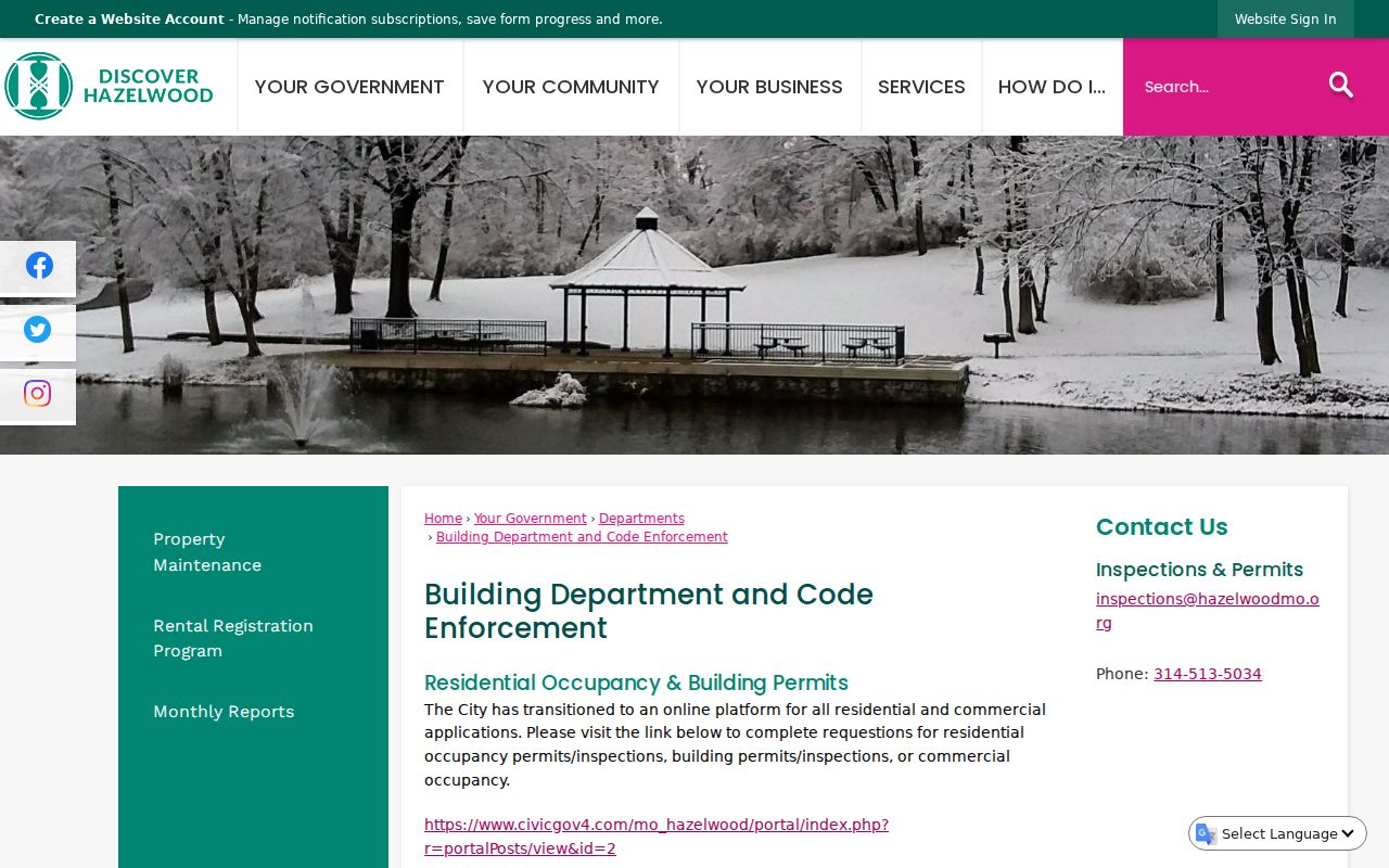Hazelwood street directory building and code enforcement source