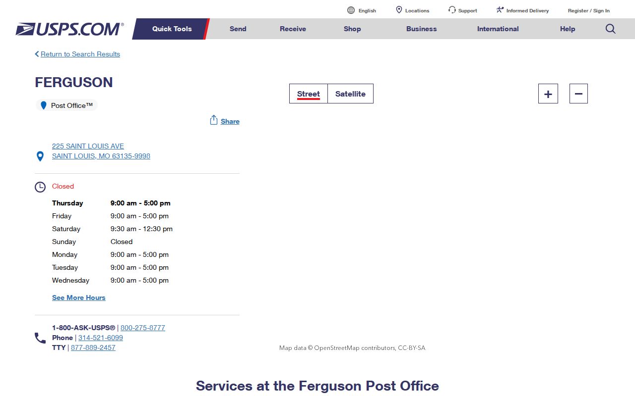 Hazelwood ZIP code directory 63135 Ferguson Post Office result